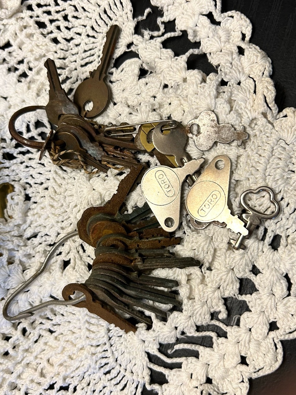 Vintage Key Set Wall Accent in Silver and Rust